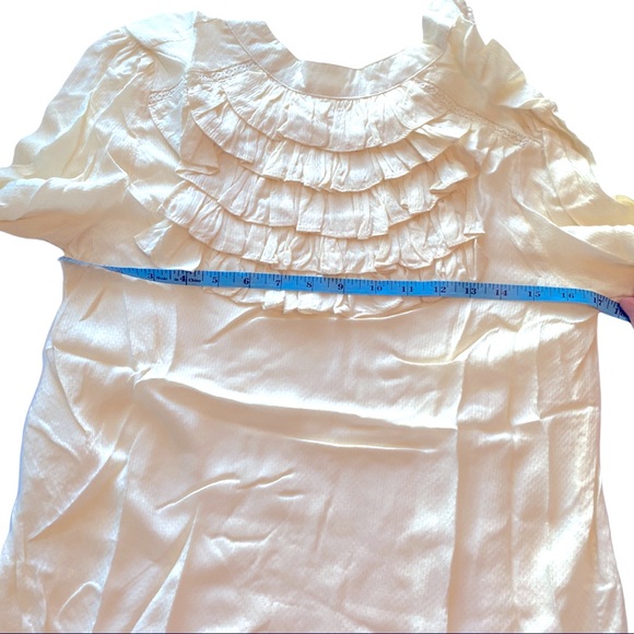 NEW LISTING! Cream Pleated Collar Blouse - Picture 9 of 10